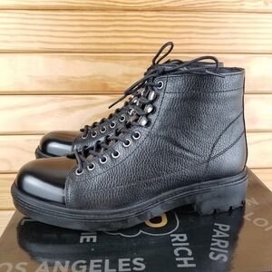 NEW Paul Branco Chukka Ankle Boots Genuine Leather Mens 8 Black Moto Grunge NIB